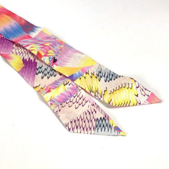 HERMES Twilly Twilly Kyoto Marble Scarf silk Multicolore Unused - Picture 14 of 15
